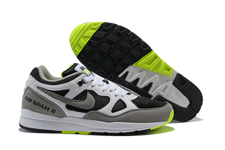 Nike Air Span II White Black Grey Green Shoes - Click Image to Close